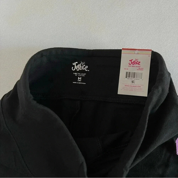 Justice Girls Graphic Bike Short Size Medium (10) Color Black Glitter Graphic - Picture 8 of 8